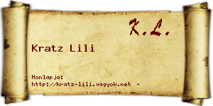 Kratz Lili névjegykártya