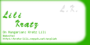 lili kratz business card